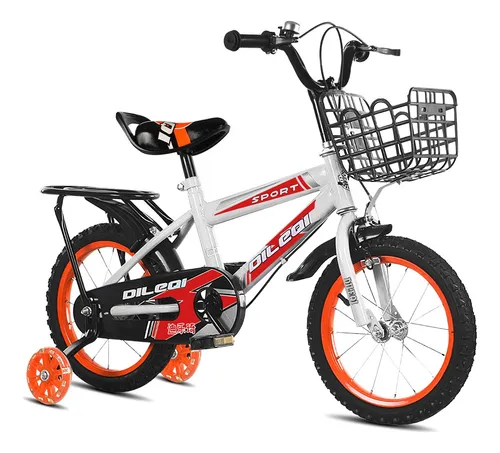 Bicicleta Infantil R16 Little Monkey, Rosa, con Canasta y Rueditas