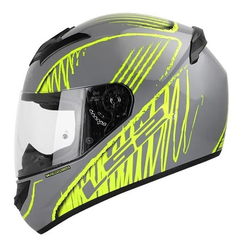 Casco Ls2 Ff352 Writed Grey Hv Yellow - Nany Motos