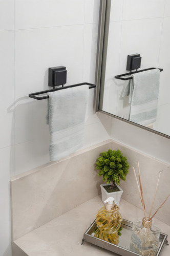 Kit de lavabo de baño Ventosa, negro mate, 03 piezas Future