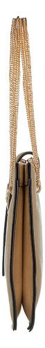 Bolsa Satchel Para Mujer Cloe Look Metálico Asa De Cadena Color Dorado