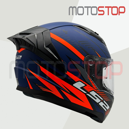 Casco Integral Ls2 Ff810 Azul Naranjo Matte / Codigo Qr