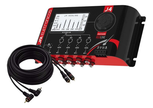 Processador Audio Jfa J4 Crossover Equalizador + Cabo 5 Mt