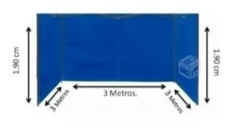 Imagen 3 de 5 de Toldo (3x3) + Lona Techo + Lateral Color Azul..