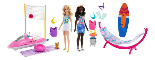 Barbie Set De Juego Amigos En La Playa Día De Playa