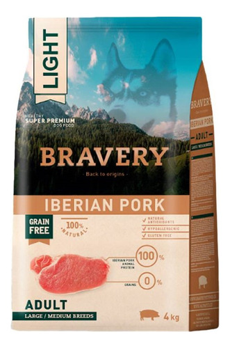 Bravery Iberian Pork adulto para razas grandes o medianas 4kg