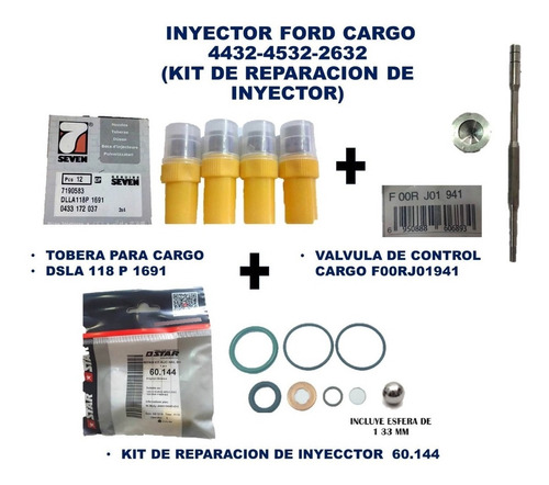 Inyector  Ford Cargo 4432- 4532- 2632 Kit De Reparacion 