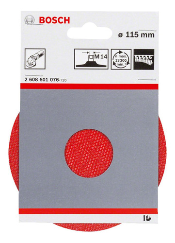 Plato De Goma Para Esmeril (m14) 115mm Con Velcro Bosch