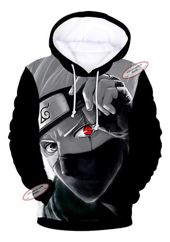 Kakashi Hatake Sudadera Hoodie Naruto Cosplay Gorra Figura 1