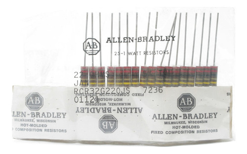 Allen Bradley Rcr32g220jd 22 Ohm 1 Watt Carbon Compostio Ccr