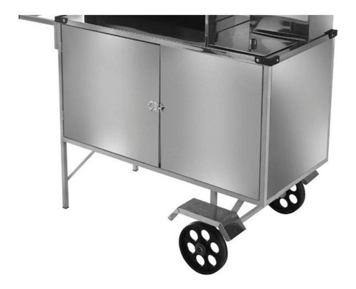 Imagem 3 de 6 de Carrinho De Churrasco Luxo Inox Com Rodas Maciças L03m Cefaz