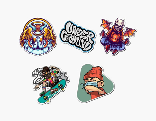 Imagen 5 de 5 de Pack De 20 Stickers Hip-hop (p015)