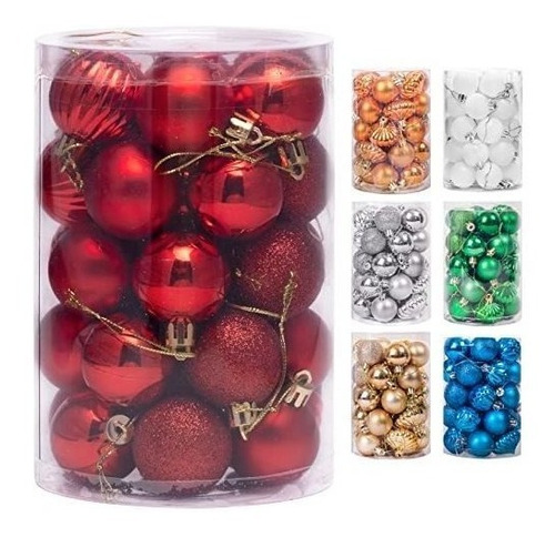 Bolas Para Arbol De Navidad  4cm  X 34u Rojo