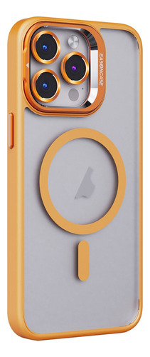 Funda Con Soporte De Lente Naranja Para iPhone 15 Pro Max