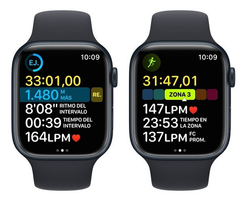 Imagen 7 de 9 de Apple Watch Series 8 GPS - Caja de aluminio medianoche 45 mm - Correa deportiva medianoche - Patrón