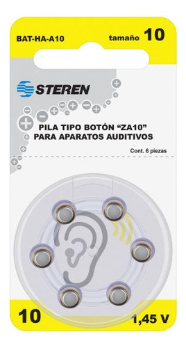Pila Tipo Botón Za10 Para Aparatos Auditivos