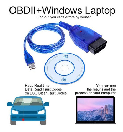 Imagen 1 de 2 de Scanner Obd2 Cable Usb Audi Volkswagen Otros