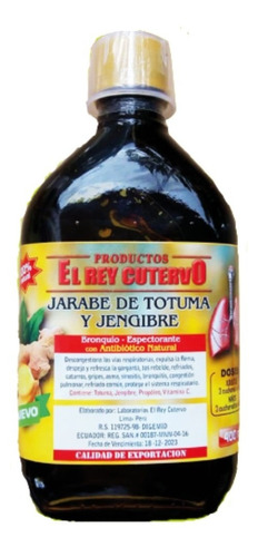 Jarabe De Totuma Con Jengibre Cura La Tos Ya!! Promoción!!