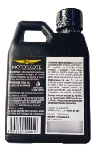 Motorkote Original Hiper Lubricante Heavy Duty 236 Ml Tienda