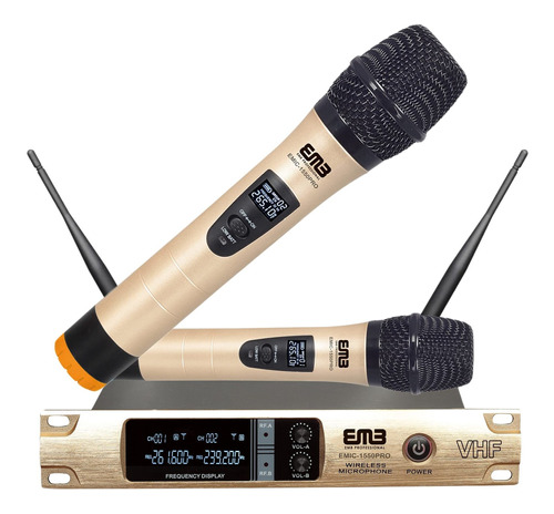 Emb Emic1550pro Sistema Microfono Inalambrico Mano Doble Vhf