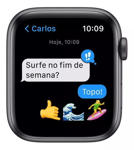 APPLE WATCH SE 44mm GPS - CAIXA CINZA ESPACIAL E PULSEIRA ESPORTIVA PRETA