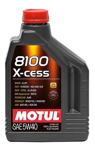 Aceite 5w40 8100 Motul 2 Lts Sintético Lubricante - Tyt