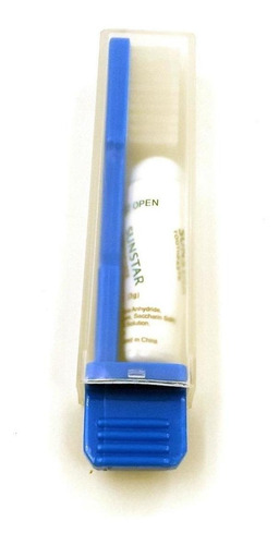 Cepillo D Dientes Azul Y Pasta Dental Para Viaje En Blister