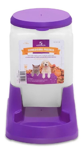 Comedouro Automatico 2kg De Ração Para Cães E Gatos Cor Lilás