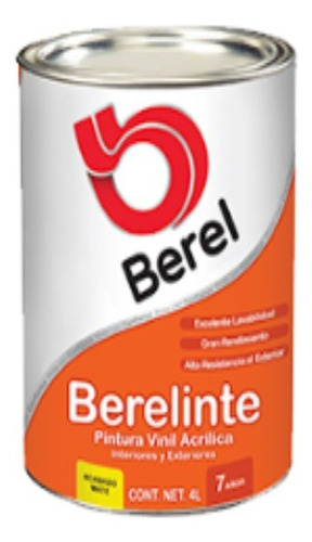 Galon Pintura Berel Vin-acri Blanco Pastel 4 L -fk