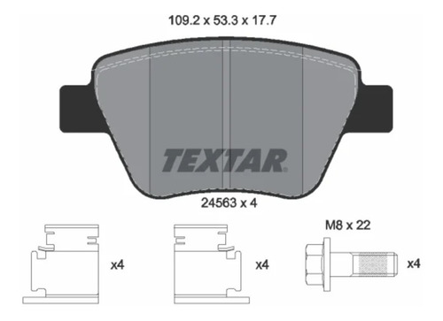 Imagen 2 de 11 de Juego Pastillas Traseras Vw Beetle Golf Textar Alemanas