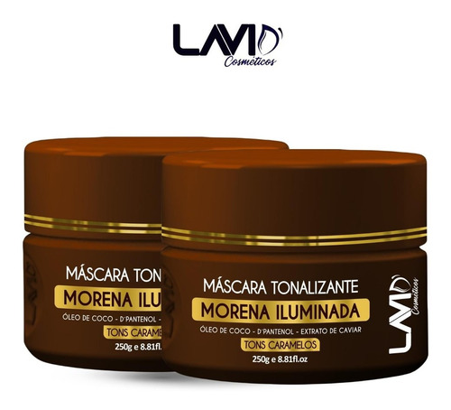 Máscara Morena Iluminada Kit 2 Unidades Tons Caramelos , To