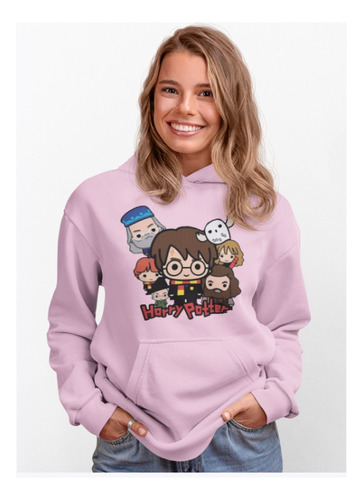 Poleron Unisex Harry Potter Magos Kawaii Estampado