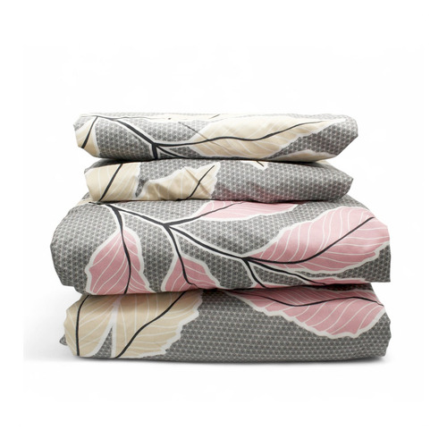 Juego De Sabanas Para Cama Queen Size Gris Floreado