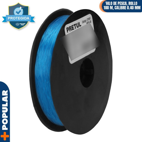 Hilo De Pesca, Rollo 100 M, Calibre 0.40 Mm, Pretul 27061