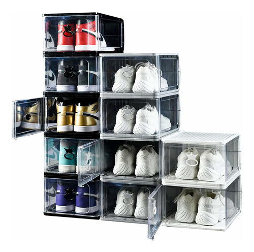 Cajas Para Zapatos, Almacenamiento De Zapatos, Apilable, Tra