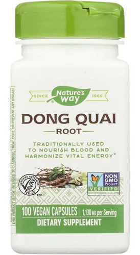 Raíz De Dong Quai Nature's Way - 100 Caps 1.130 Mg / Colicos