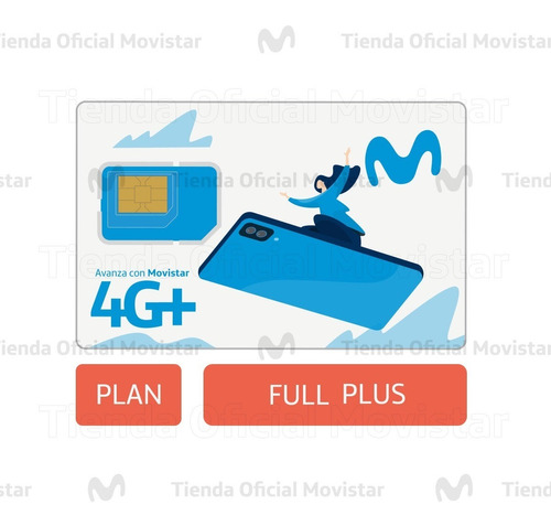 Imagen 1 de 2 de Tarjeta Sim Card Movistar Línea Nueva Plan Full Plus