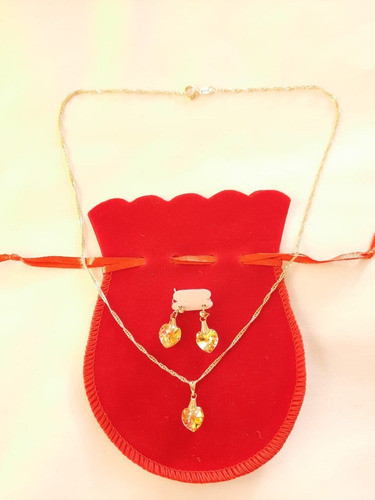 Corrente + Brinco 18k Banhado A Ouro Na Promoção Do Mês