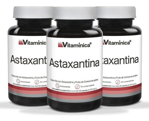 Astaxantina Vitamínica 3 Pack - 90 Cápsulas Para 3 Meses