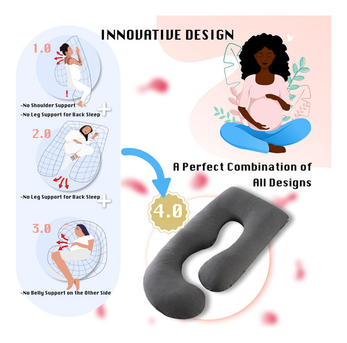 Almohada De Embarazo 57 Cuerpo Completo Con Funda Lavable