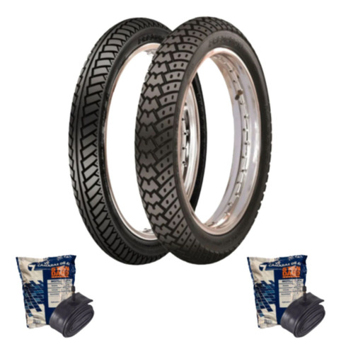Par Pneus Maggion 90/90-18 + 2.75-18 C/ 2 Câmaras