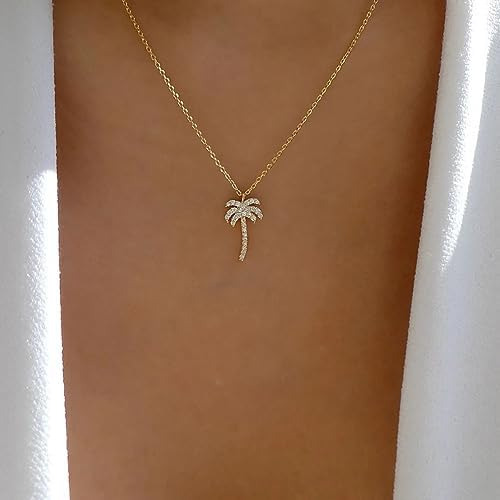 Futimely Collar Con Colgante De Árbol De Coco De Palma Para