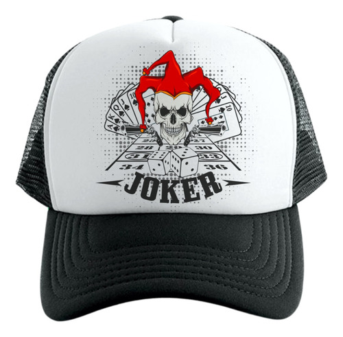Gorra Trucker Joker Poker Series Black And White