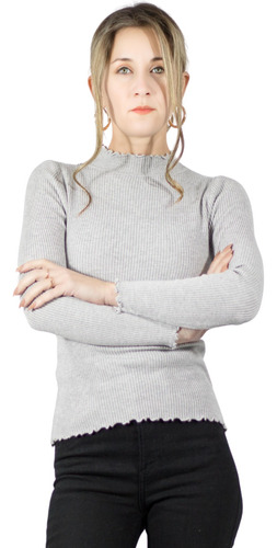 Sueter Mujer Cuello Alto Manga Larga Sueteres Casual Sweater