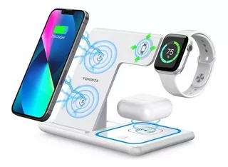 Cargador Inalámbrico Qi Para iPhone AirPods Iwatch 3.0 Ip/sa