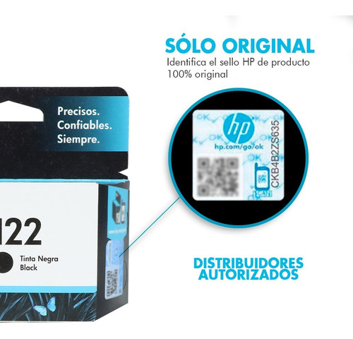 Cartucho Hp 122 Tinta Original Negro Ch561hl