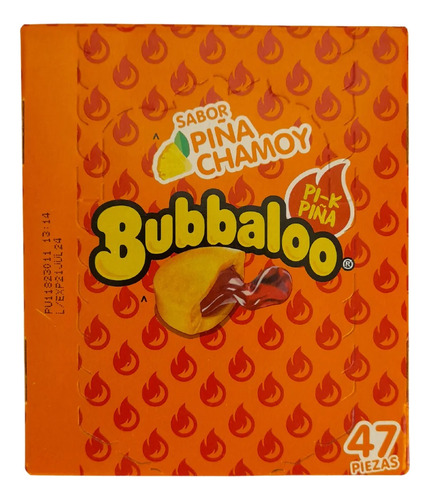 Bubbaloo Chicle Goma De Mascar Sabor Piña Chamoy 47pz