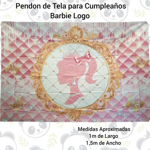 Pendon Pancarta De Tela Decorativo Para Cumpleaños Barbie