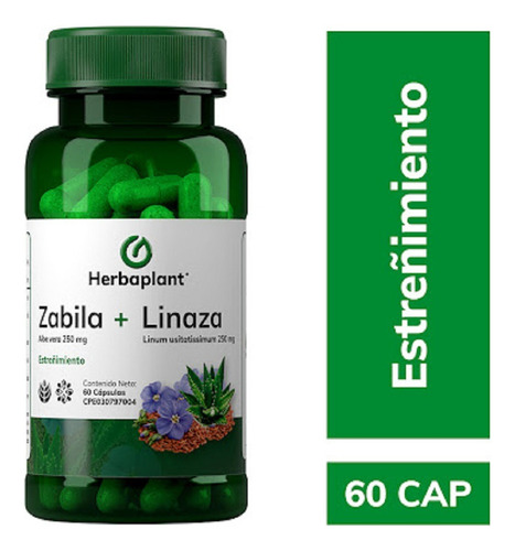 Sábila + Linaza 250-250 Mg 60 Cápsulas Herbaplant Zábila