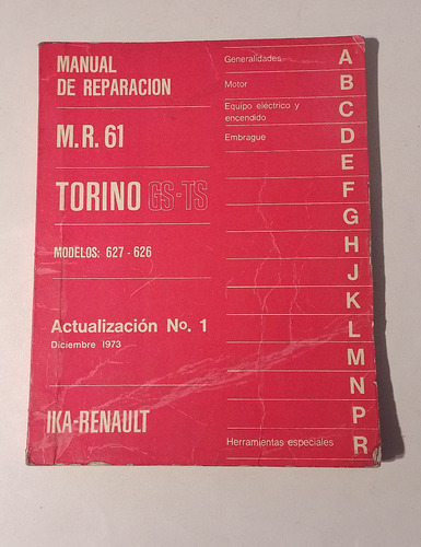 Manual De Reparacion Torino Gs-ts Mr61 Actualizacion 1 1973