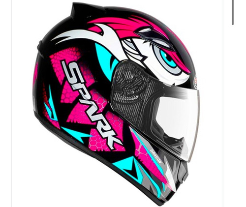 Capacete Moto Fechado Ebf New Spark Dragon Com Narigueira Cor Rosa Tamanho do capacete 58